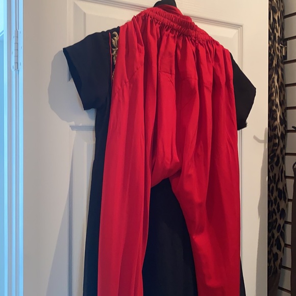 Red and black anarkali with churidar pants and dupatta - Picture 8 of 8